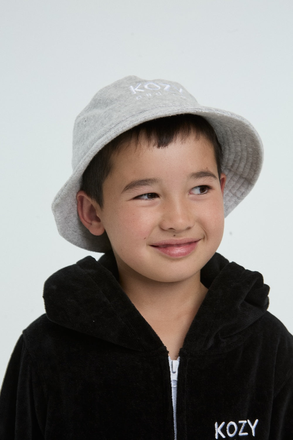 Kids Terry Bucket Hat Grey