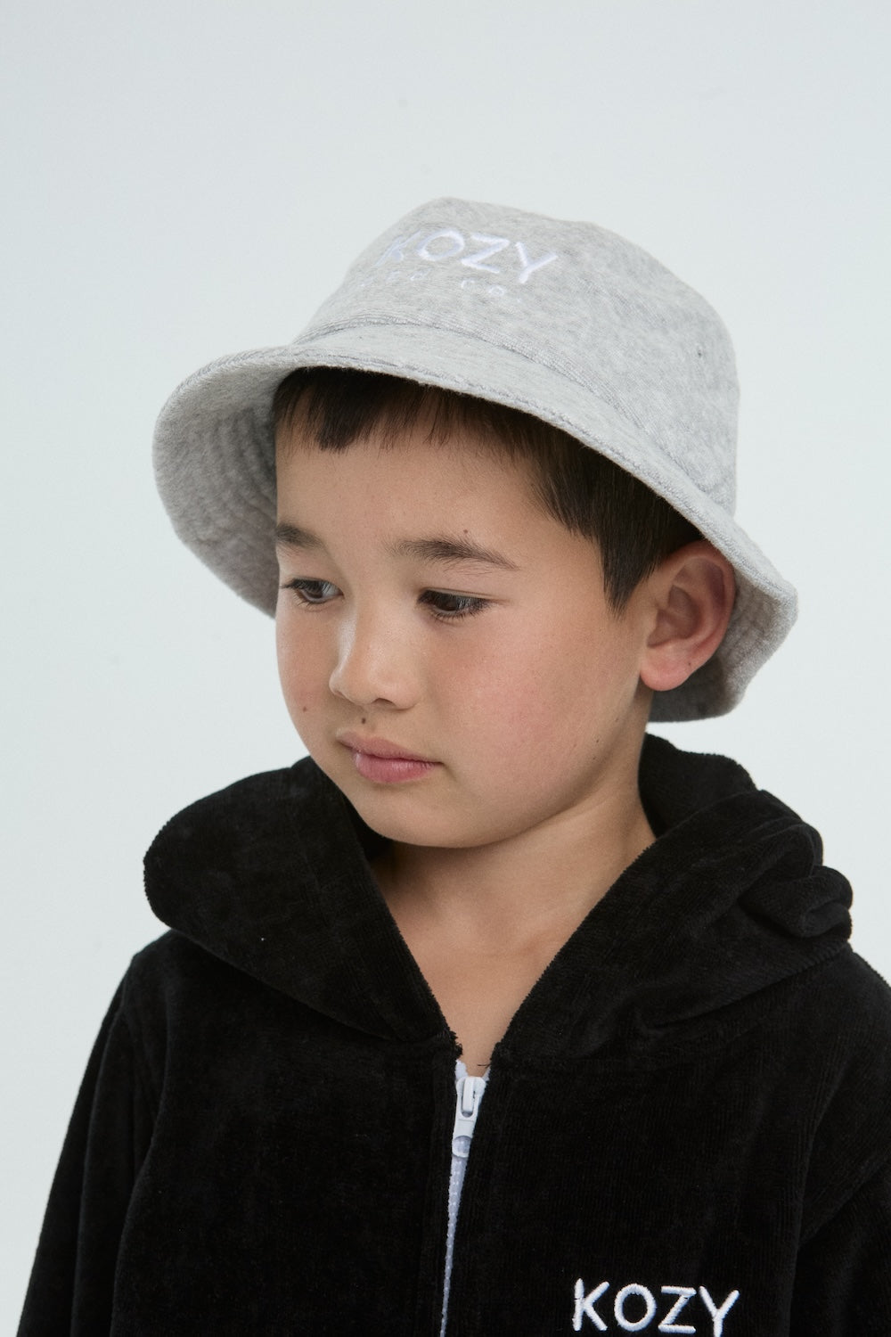 Kids Terry Bucket Hat Grey