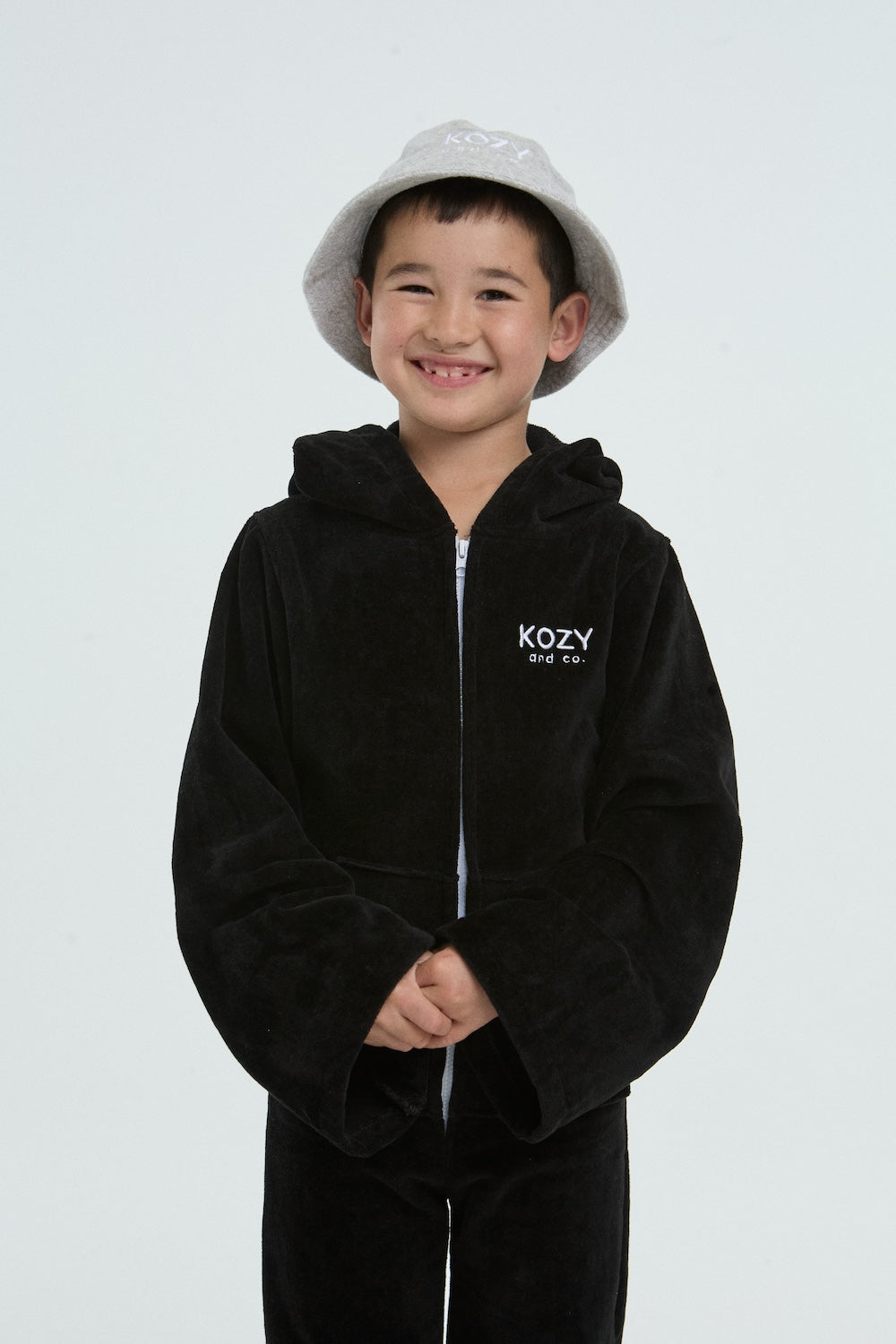 Kids Terry Bucket Hat Grey
