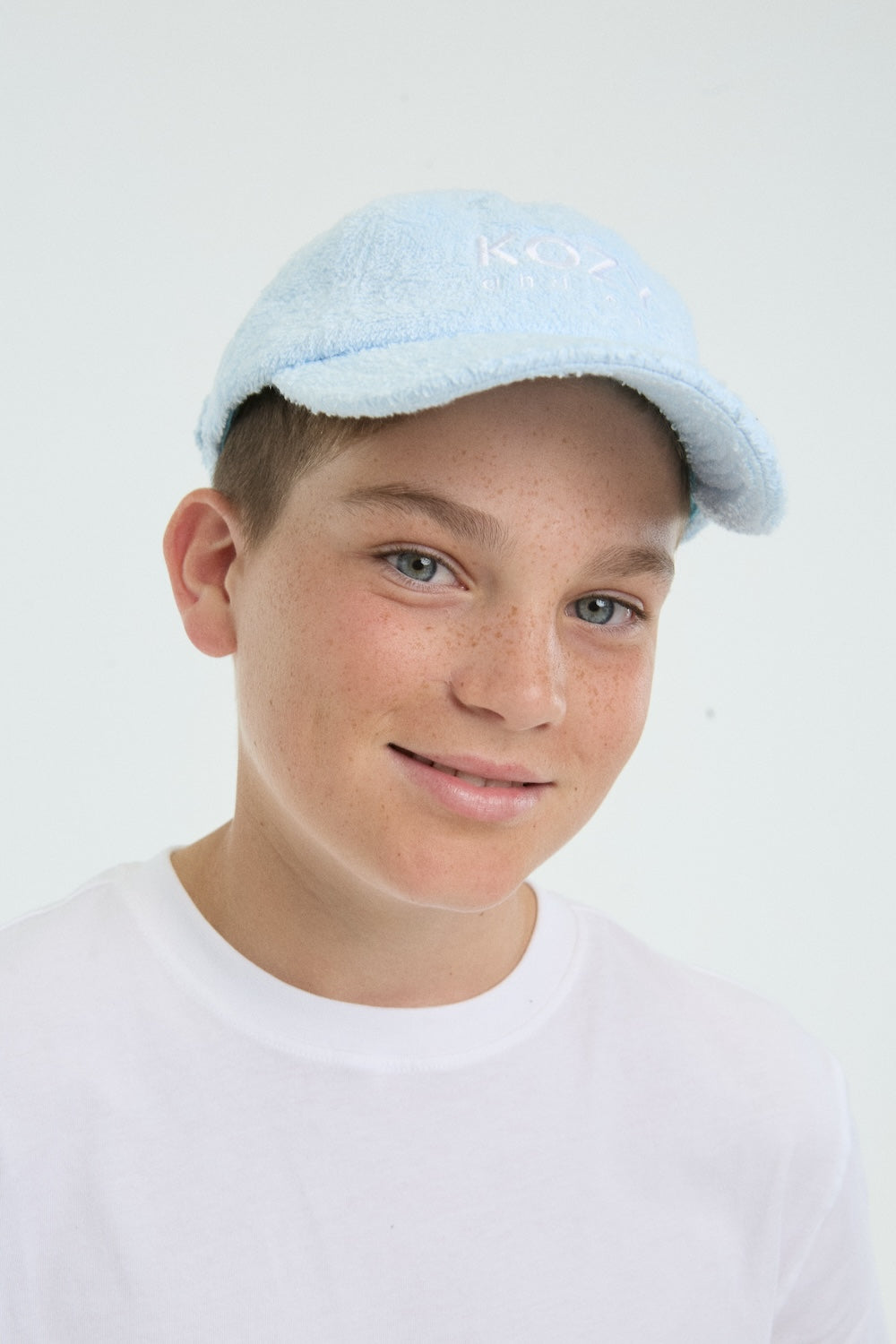 Kids Terry Cap in Pastel Blue