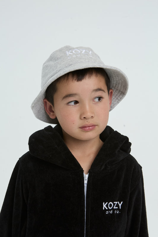 Kids Terry Bucket Hat Grey